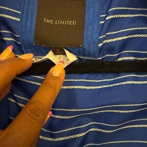 The Limited Blue and White Striped Blazer